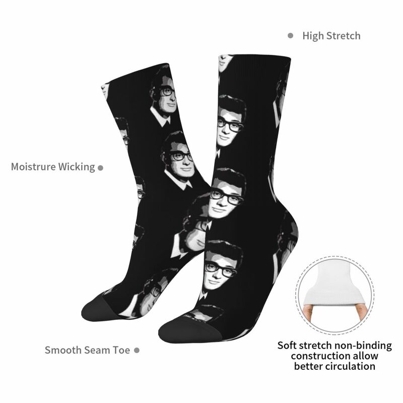Носки Buddy Holly, высококачественные чулки в стиле Харадзюку, всесезонные длинные носки, аксессуары для мужчин и женщин, подарки