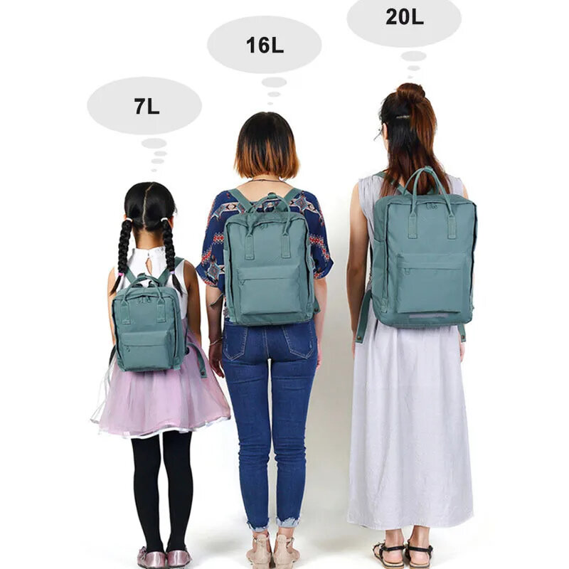 Mochila clássica original com logotipo, lona do portátil do estudante, sacos ao ar livre para mulheres, designer da menina, 1