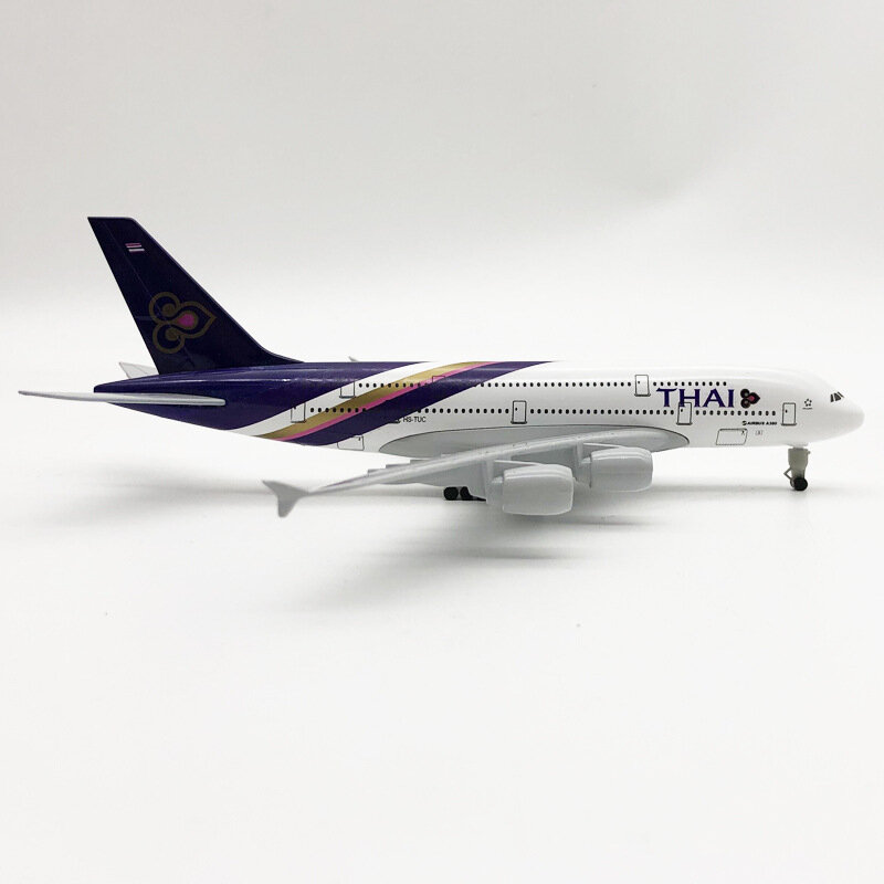 20cm Legierung Metall Thailand Luft Thai Airbus 380 A380 Airways Flugzeug Modell Druckguss Flugzeug Modell Flugzeug mit Rädern Flugzeug