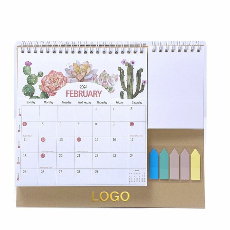 Creative Thick Paper Desktop Calendar, Mensal Planner, To-do List Memo Pages, Programação diária, Dezembro 2024-Dez 2024 2024