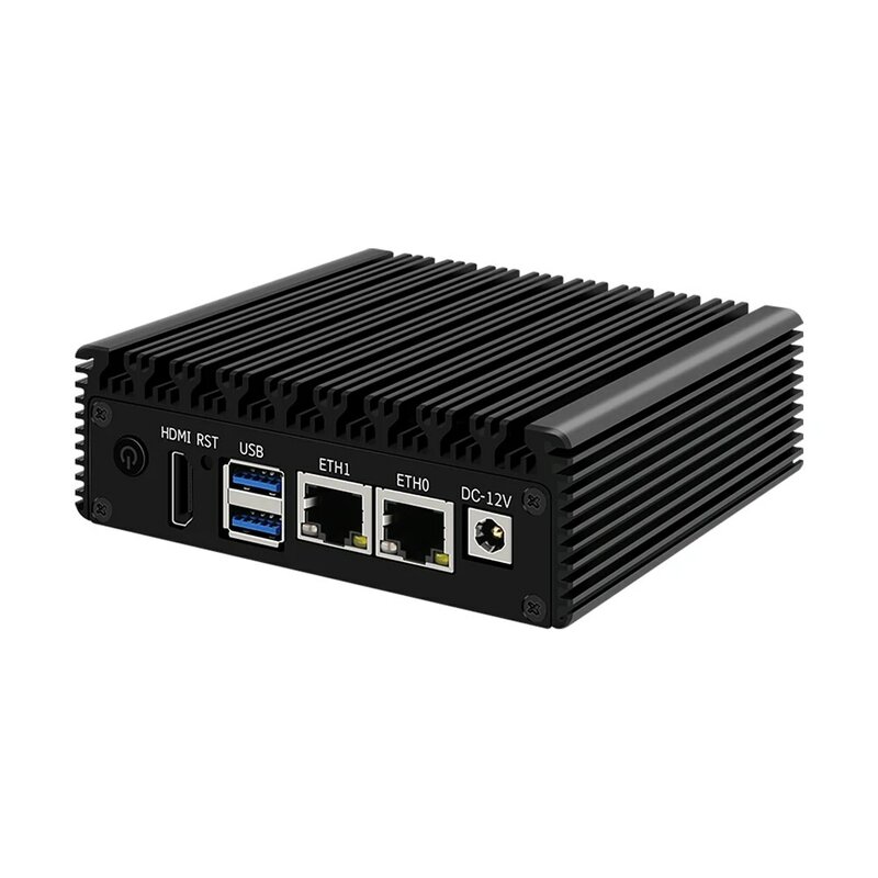 Hunsn Micro Firewall Appliance,Mini-PC,RJ12,Intel Celeron ,Router PC, Pfsense, Opnsense, 2 x Intel 2,5 Gbe I226-V LAN, Rst, HD,2USB 3,0