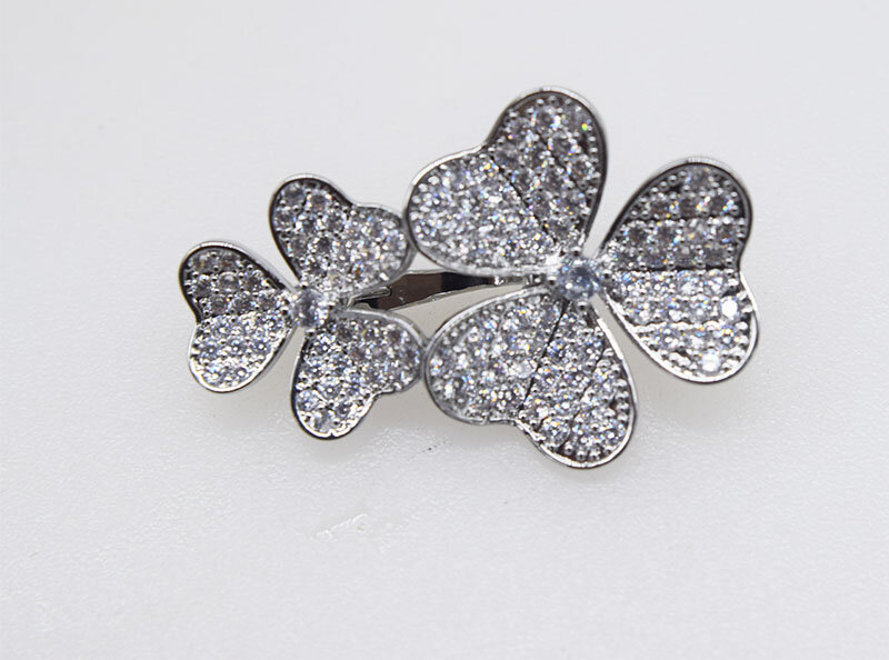 1piece flower white/yellow zircon Clasp for making jewelry necklace DIY  connector  hook FPPJ wholesale