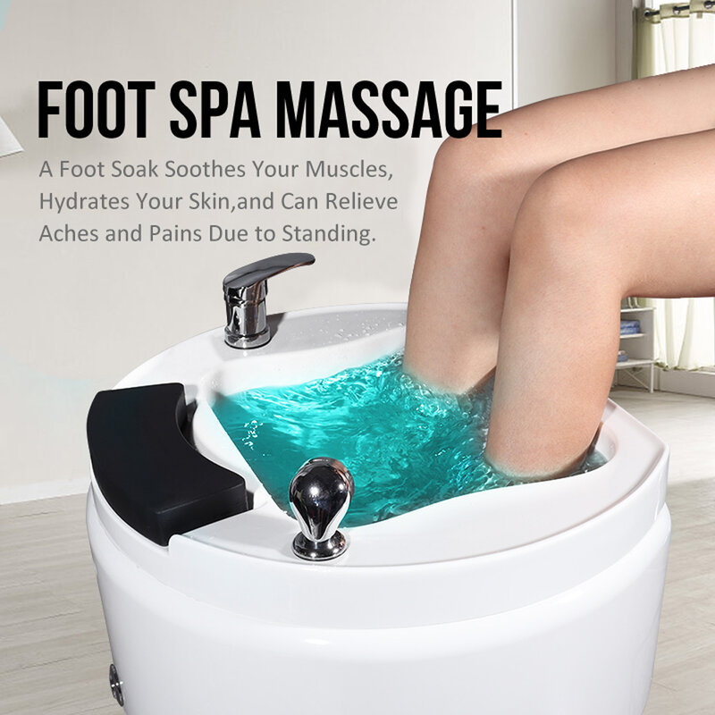 Massagem Foot Spa Bowl, Nail Beauty Salon, Pipeless Pedicure Sink, preto e branco, alta qualidade