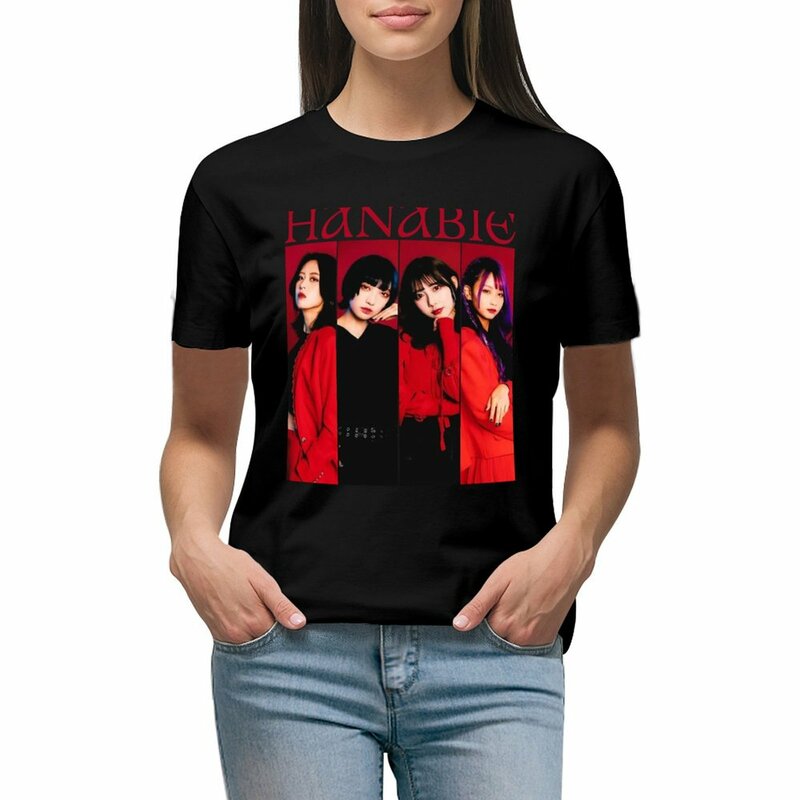 Koszulka zespołu bluzka HANABIE kawaii ubrania kobiet t-shirty