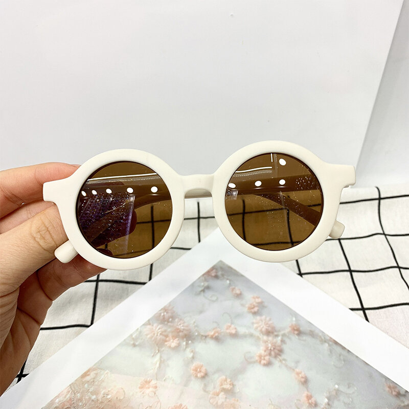 Nette Runde Sonnenbrille für Kinder Flexible Gummi Rahmen für Kleinkind Alter 2-8 UV400 Schutz