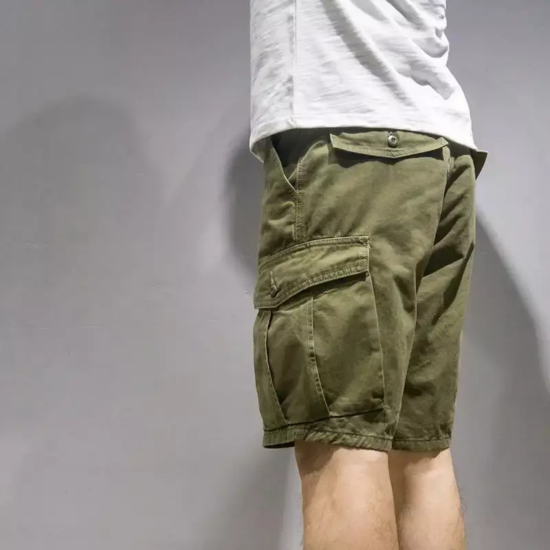 Bermuda Short Pants for Men with Pockets Half Khaki Mens Cargo Shorts Luxury Strech Front Pocket Comfortable Summer Designer Y2k