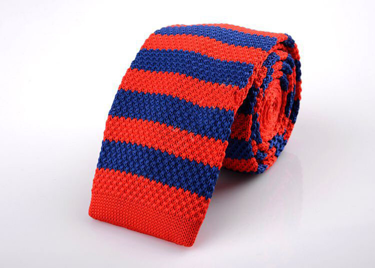 Cravatta a righe colorate in maglia di cotone sottile da 5CM di moda per accessorio per cravatta stretta per feste di ufficio di nozze d'affari