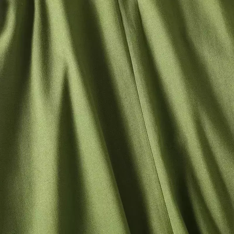 Vestido solto de manga curta feminino com design de fenda, decote em v profundo, retrô, chique, estilo natalário, macio, moda, 2023