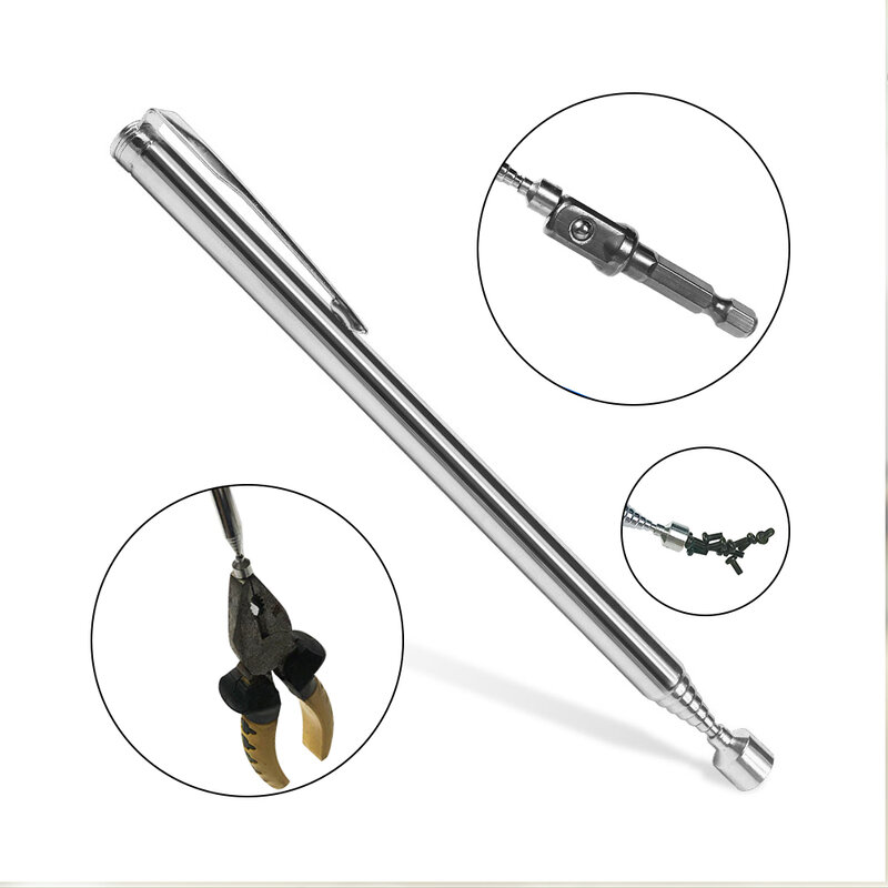Telescopic Magnetic Pick Up เครื่องมือแบบพกพา Easy Magnetic Pick Up Rod Stick แม่เหล็กขยาย Handheld เครื่องมือ