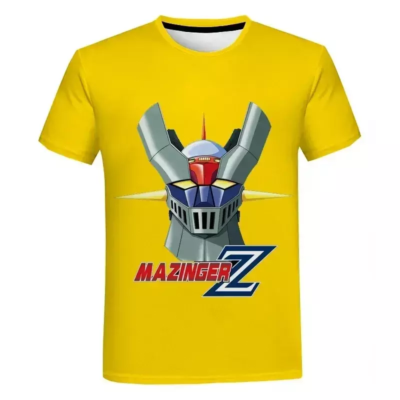 Camiseta con estampado de Anime para hombre, ropa de Mazingers Z 3D, camisetas de manga corta de gran tamaño, ropa de calle Harajuku, Tops de verano