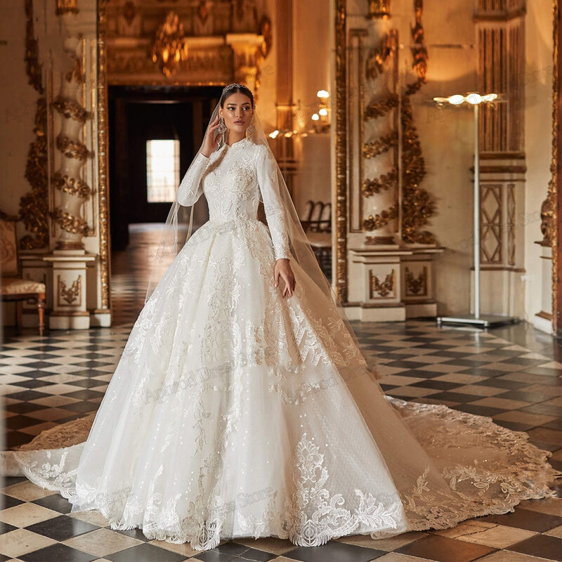 Exquisite Brautkleider wunderschöne Brautkleider Spitzen applikationen Prinzessin Roben für formelle Party Luxus Vintage Vestidos de Novia