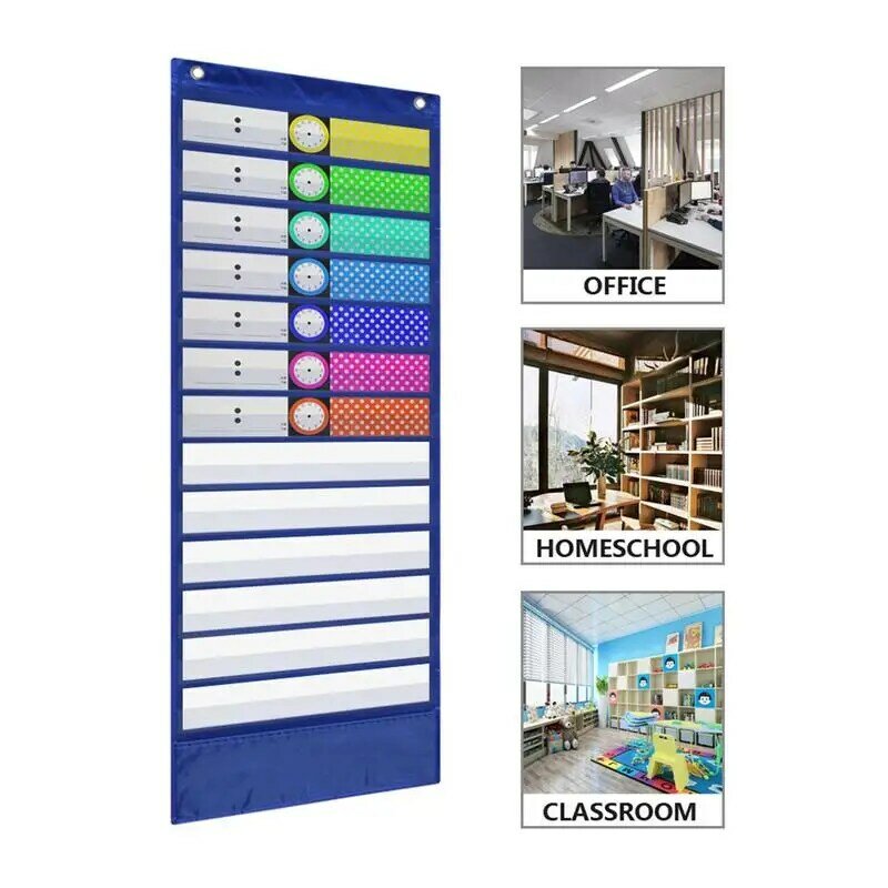 Bolso gráfico para sala de aula, programação diária, horário de aula, para planejar o dia ou exibição da sua sala de aula, estudo diário palavras