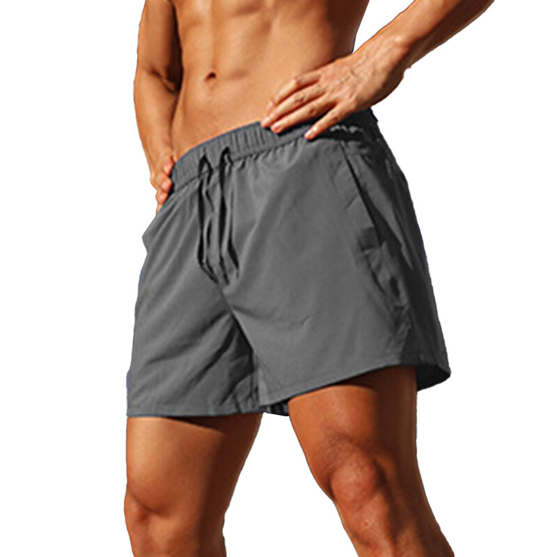 Pantalones cortos de poliéster para hombre, pantalón de secado rápido, ligero, elástico, informal, para vacaciones y entrenamiento
