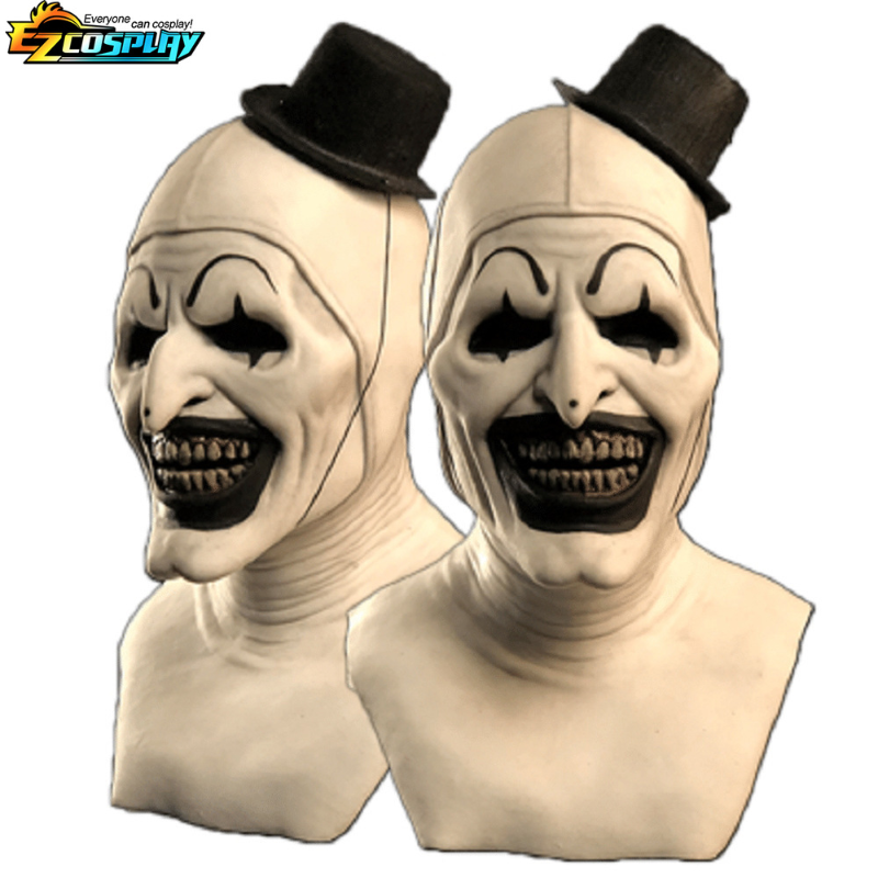Terrifier 2 sztuka maska klauna Cosplay maski lateksowe kask maskujący impreza z okazji Halloween rekwizyty kostiumowe