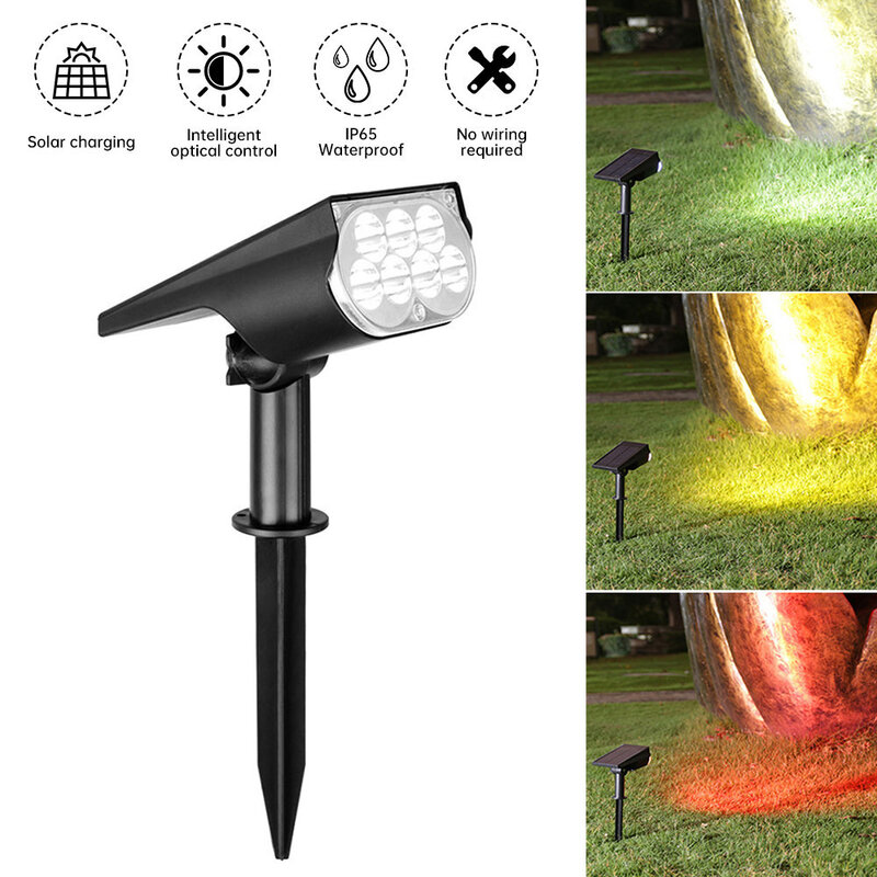Ajustável Solar LED Spotlight, 7LED Lâmpada, Super Bright, Paisagem, Pátio, Luz do gramado, IP65