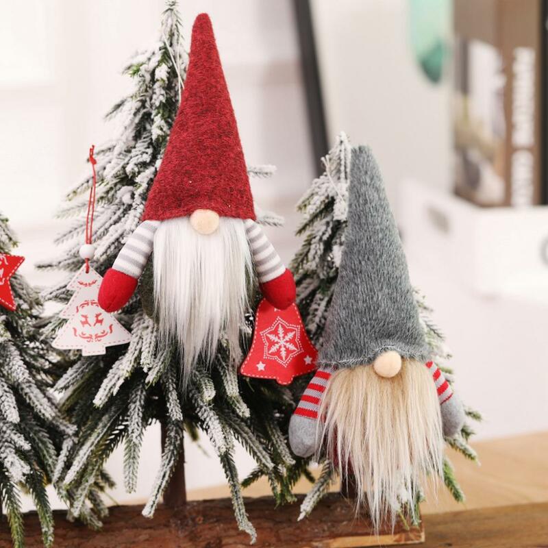 10 Stuks Vrolijk Kerst Gezichtsloze Oude Man Pop Ornamenten Voor Kerstboom Bos Oude Man Opknoping Hanger Decoratie Nieuwjaar Cadeau