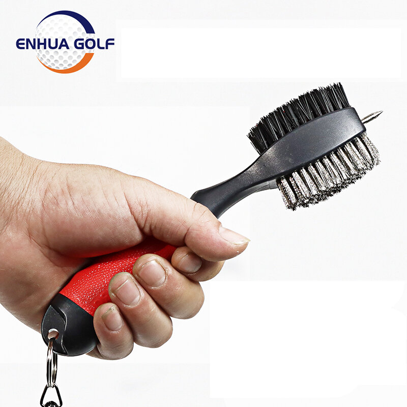 Golf Club Cleaner Brush En Groove Cleaner Oversized Borstelkop En Intrekbare Spike Super Antislip Handvat Comfortabele Grip