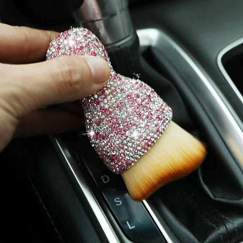 Car Air Outlet Cleaning Brush Bling Handle Car Air Vent Brush Soft Bristles Scratch-free Car Interior Cleaning Brush For Dust
