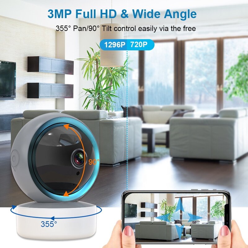 Cámara electrónica con Wifi para bebé, dispositivo HD de 3MP, Audio bidireccional, IR, visión nocturna, IP para dormir