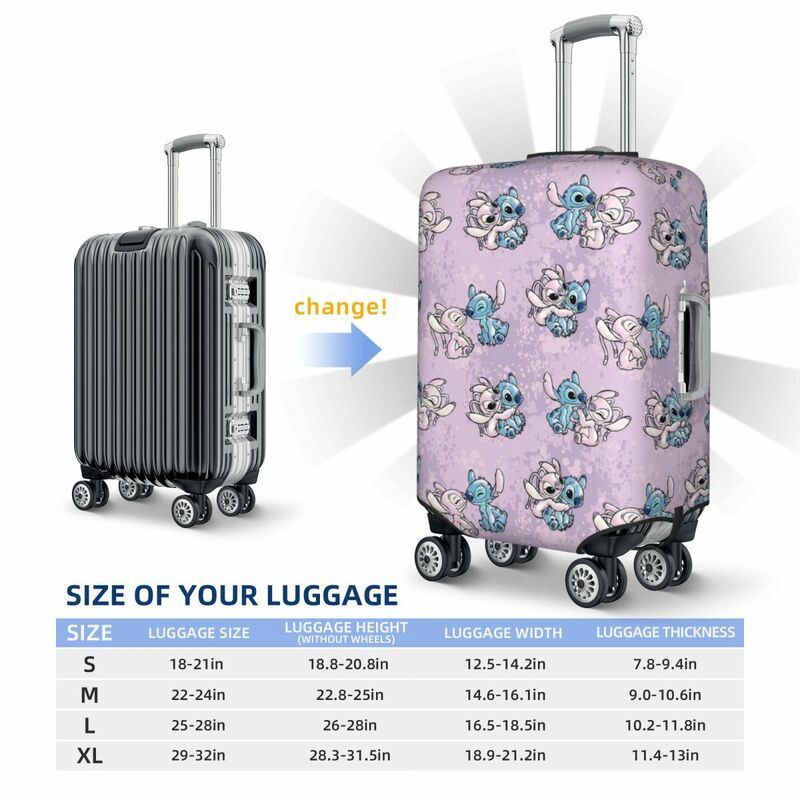 Funda de equipaje de puntada personalizada, cubiertas protectoras elásticas para maleta de viaje, se adapta a 18-32 pulgadas