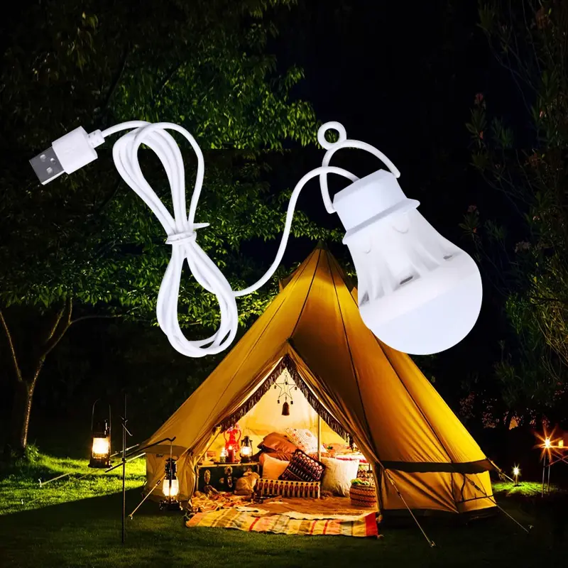 Lanterne LED portable, lampe de camping, mini ampoule, USB 5V, livre d'alimentation, lecture, étudiant, lampe de table d'étude, super lumineuse pour l'extérieur 30
