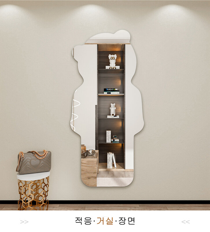 Wanghong Spiegel selbst ohne Loch für einen Neuro studenten Schlafsaal, bevor Sie eine Wand an einer bären sicheren Glas licht wand befestigen