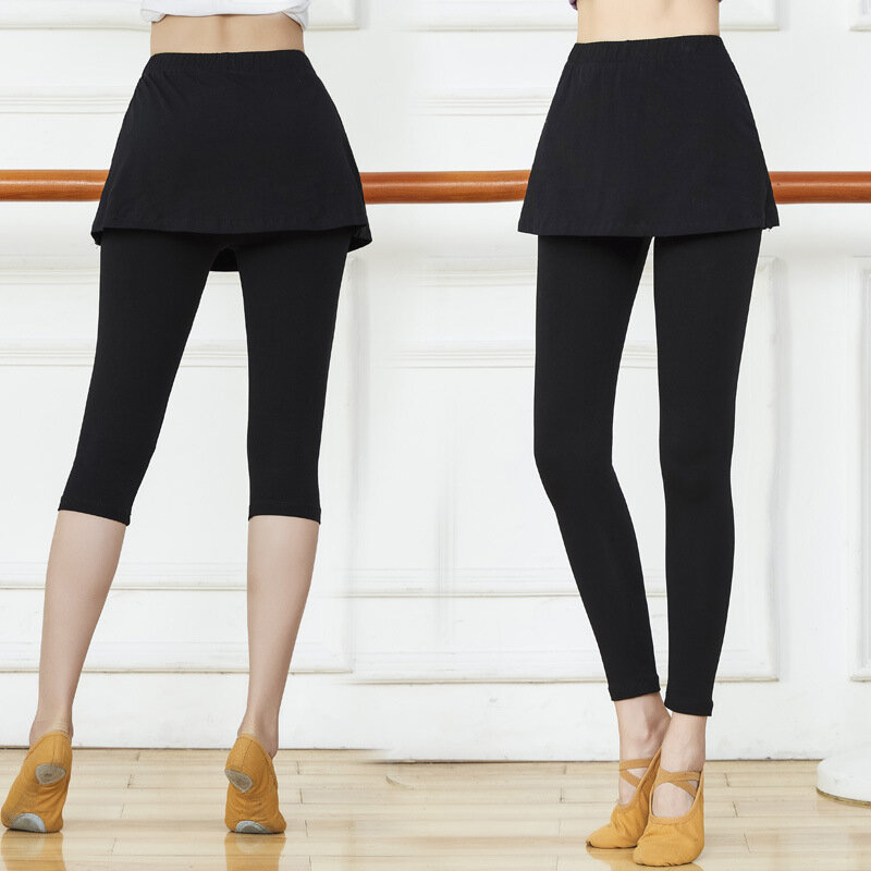2023 Adult Women Modern Dance Costmue Ballet Skirt Pants Tight Spot Yoga Cropped Trousers Sweatpants Culottes Girls Dancewear