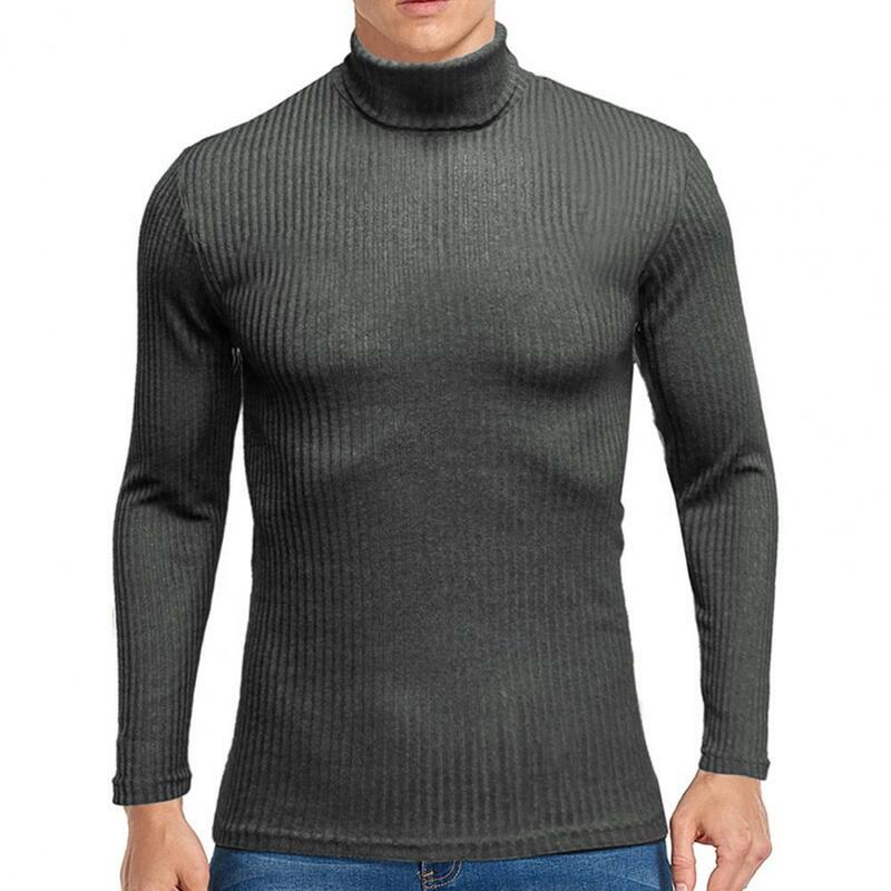 Maglione da uomo dolcevita manica lunga collo alto Pullover Coldproof Slim maglia Bottoming Shirt autunno abbigliamento 2023