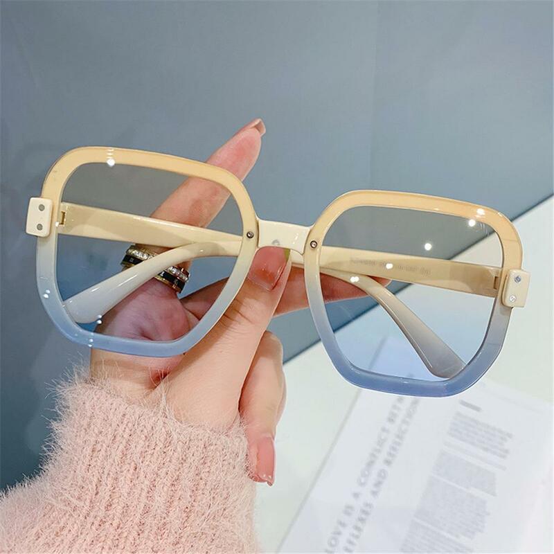 แว่นตา UV400วินเทจคลาสสิกสำหรับผู้หญิงแว่นตากันแดดขนาดใหญ่แว่นกันแดดผู้หญิงกรอบสี่เหลี่ยมขนาดใหญ่