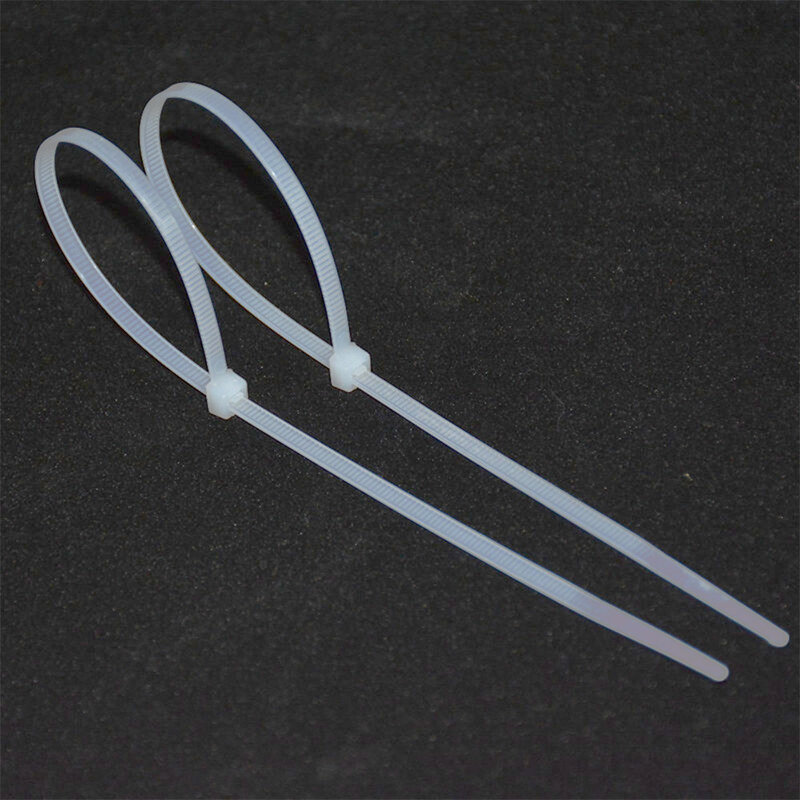 100Pcs Zelfsluitende Plastic Nylon Kabelbinder Wit Tuin Industriële Diverse Bevestiging Ring Plant Fasten Organisator Kabel Zip tie