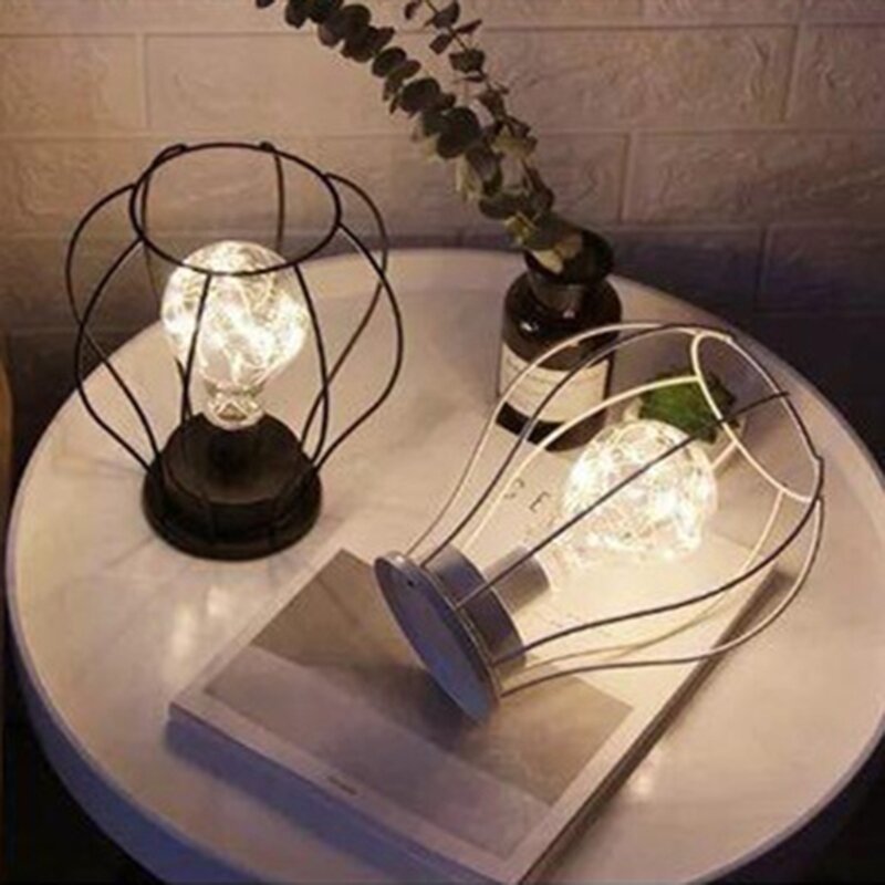 زخرفة الديكور مصباح ليلي لغرفة النوم LED النمذجة مصباح المواد المعدنية المطاوع