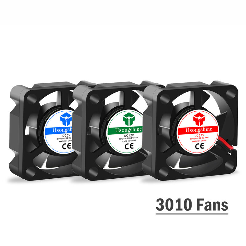 5015/4010/4020 12V & 24V Cooling Turbo Fan Brushless 3D ชิ้นส่วนเครื่องพิมพ์ 2Pin สำหรับ Extruder DC Cooler Blower Part พัดลมพลาสติกสีดำ