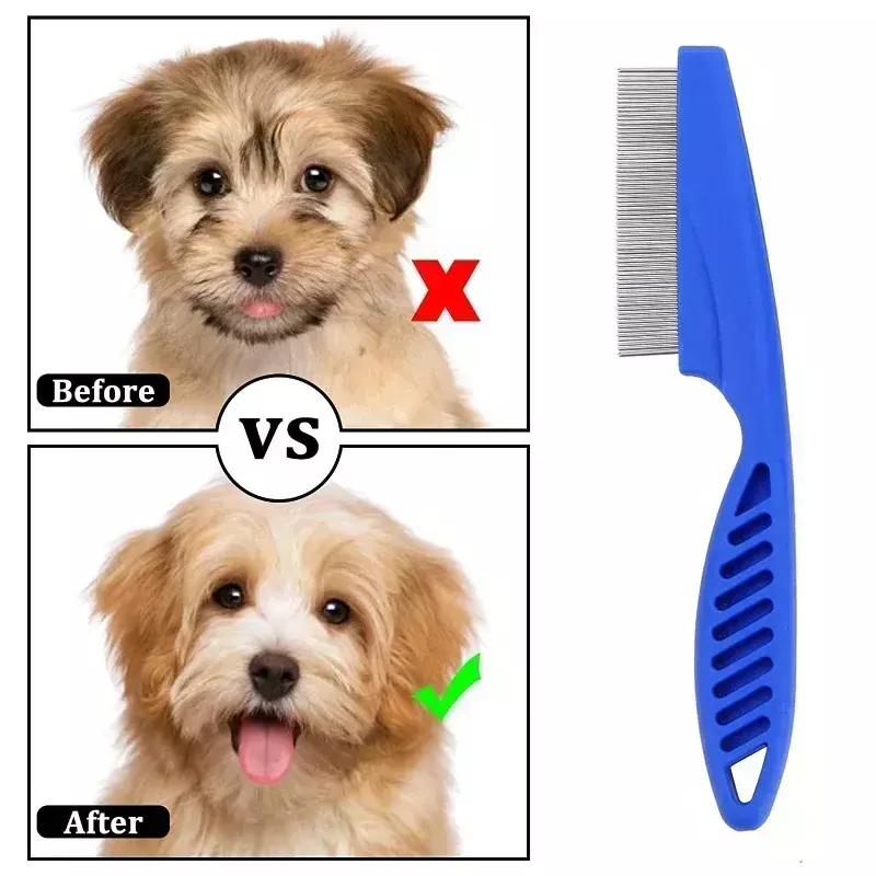 Pet Lágrima removedor pente, Dog Grooming Comb, Remove suavemente muco e crosta, Piolhos pequenos, Pentes de pulgas para cães e gatos, Pet Supplies