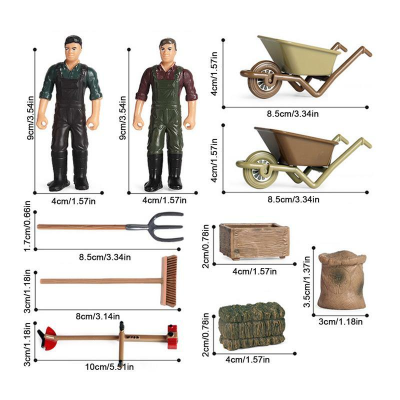 농부 모델 플레이세트 농장 장난감, 농부 모델, 농장용 액세서리, 재미있는 어린이 조기 교육 피규어, 소년 소녀용, 12 개