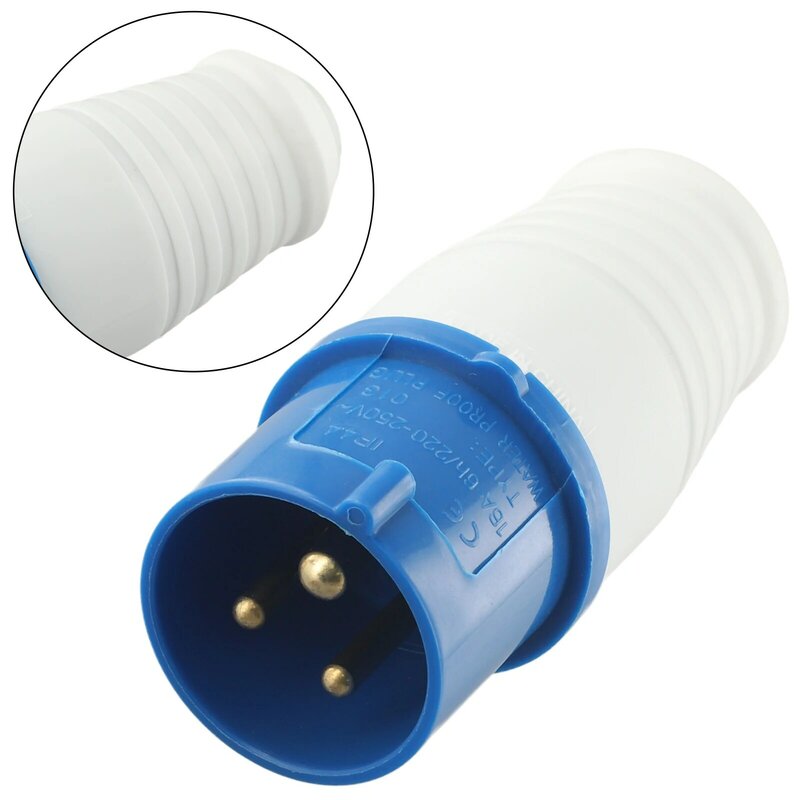 Adapter Connection Plug 16A 240v ABS+Metal Blue And White Hook Up Site Adapter Mains Plug For Most Automotive New