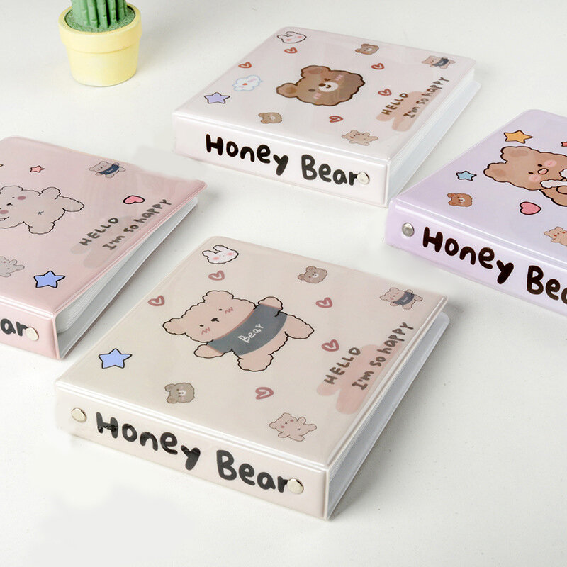 20 Capacity Hard CD Case Holder Organizer Cute Cartoon Bear Portable Carrying DVD Binder Collect Book Home Album Organizer