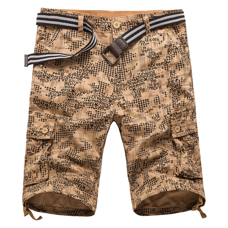 Шорты-карго мужские с несколькими карманами, модные летние хлопковые короткие свободные штаны-Карго