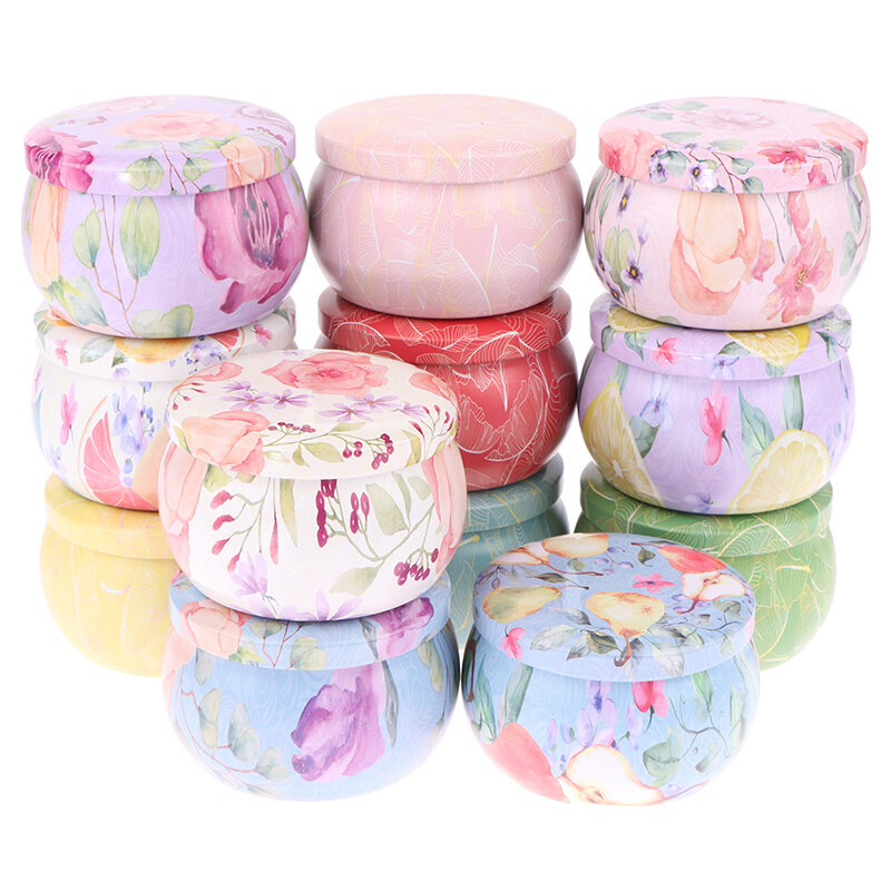 4OZ Sealed Jar Metal Candle Tin Jars Candy Box Rose Tea Pot Jewelry Storage Organizer Tinplate Christmas Packing Case