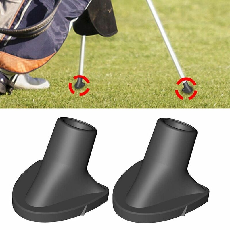 2Pcs Black Golf Bag Feet New Replacement Universal Golf Rubber Feet Portable Golf Bag Accessories Golf Stand Feet