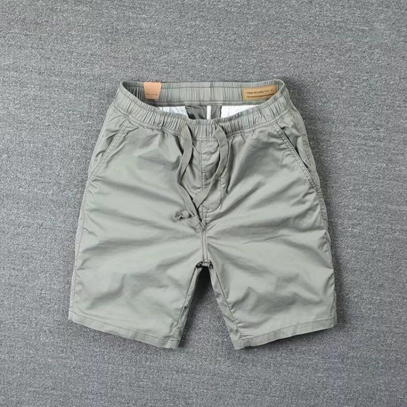 Шорты-карго мужские тонкие, повседневные Тонкие штаны средней длины, на завязках, с эластичным поясом, на лето