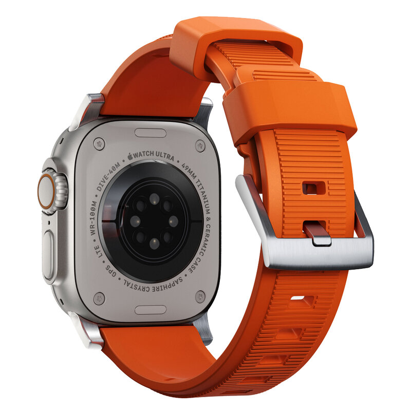 Apple Watch用ラバーストラップ,さまざまなサイズ,スポーツ用シリコンブレスレット49mm,45mm,44mm,42mm