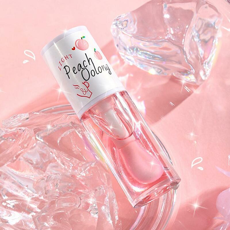 LOT Korean Kawaii Lip Gloss Honey Peach Lip Oil LongLasting Non-sticky Moisturizes Vitamin E Lip Tint Lip Plumper Lip Care Serum