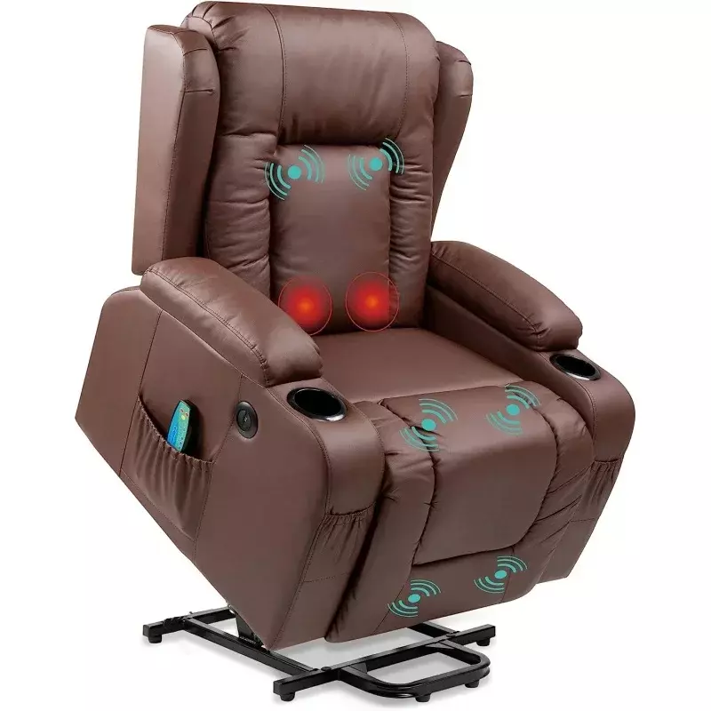 Produk Pilihan Terbaik kursi angkat listrik kulit PU elektrik, kursi pijat kursi malas, furnitur dapat disetel untuk punggung, kaki dengan 3 Posi