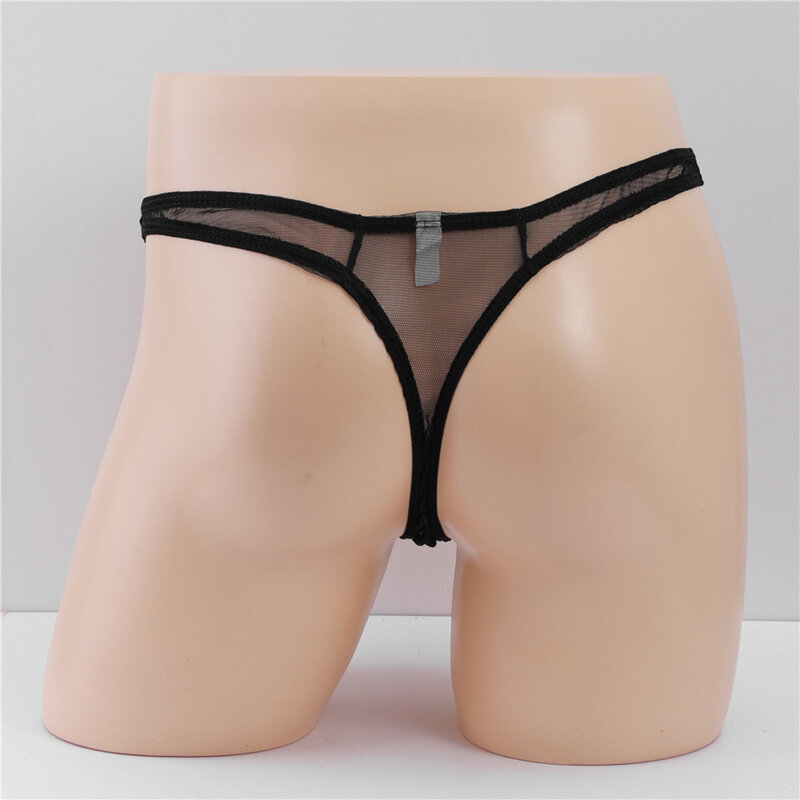 Perspektywiczne męskie Ultra-cienkie stringi stringi T-back z niskim stanem męskie prześmienite Bikini na ramiączkach z niskim stanem Bikini