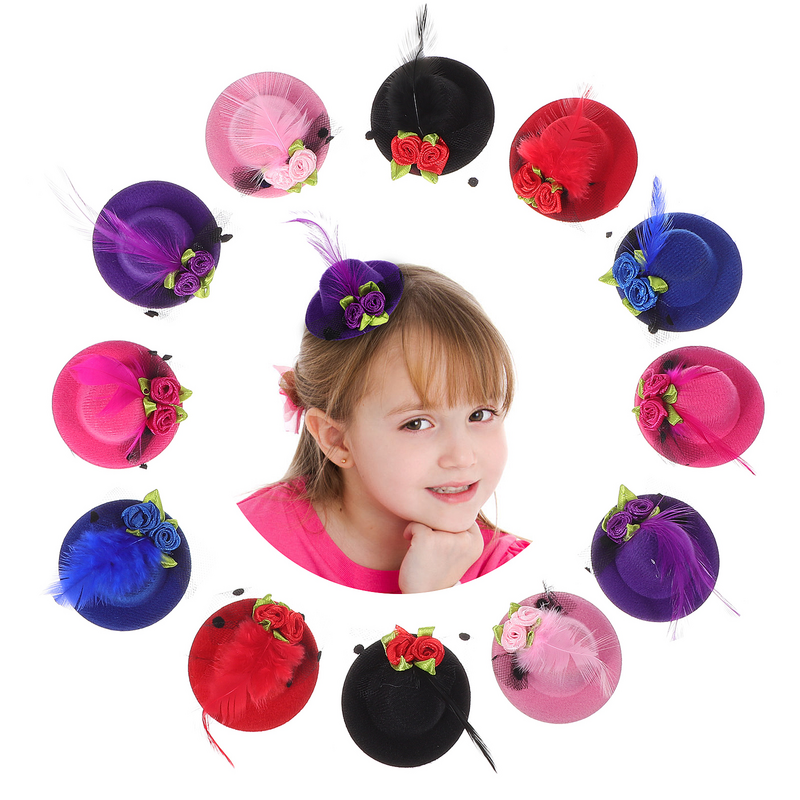 24 Pcs Camouflage porta accessori per capelli per bambini Fascinator Clip per Mini cappello in poliestere