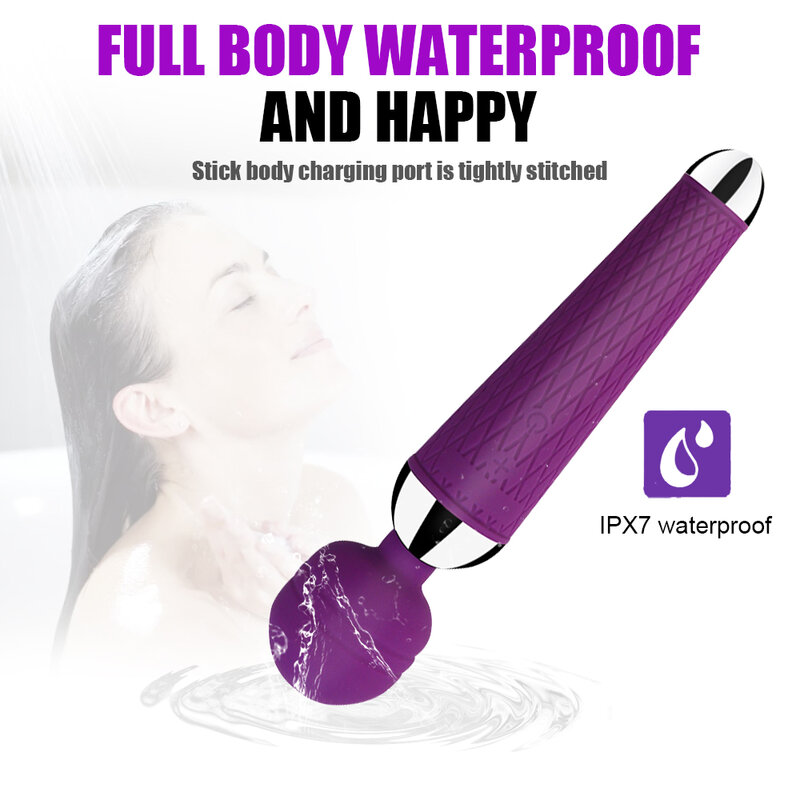 Vibromasseur pour clitoris, appareil puissant pour les femmes, charge USB, Magic Wand, jouet sexuel en silicone, en toute sécurité