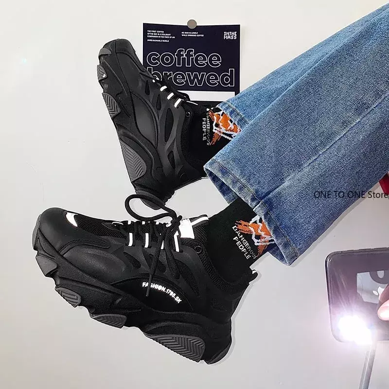 여성용 플랫 플랫폼 신발, 레이스업 두꺼운 바닥 캐주얼 스니커즈, 용수철 가을 패션, 2024