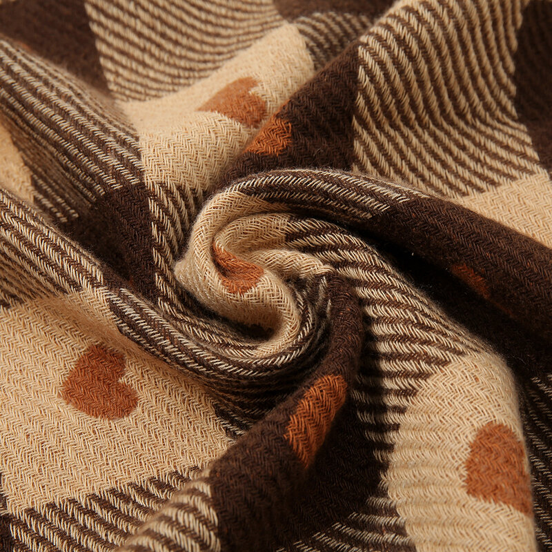 Inverno cashmere cachecol feminino luxo quente pashminas para mulher cobertor xadrez coração cachecóis feminino xale envoltório grosso foulard bufanda