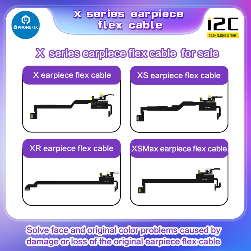 i2C Earpiece Flex Cable ear speaker sensor de proximidad Test flex Ribbon cable para iPhone 8 SE2 SE3 8P X XS XS MAX XR 11 11 PRO MAX 12 12PM 13 14 accesorios de repuesto utilizados con el programador inteligente i6S