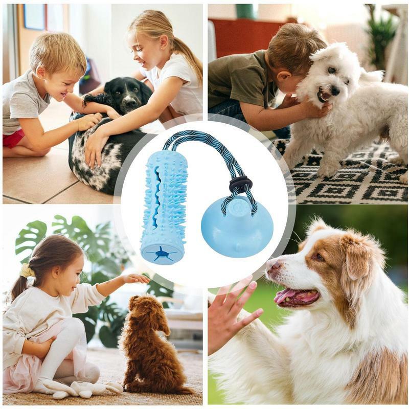 Dog Chew Ball Toys For Aggressive Chewers Interactive Dog Puzzle Toy Food Dispenser Suction Cup Dog Tug Toy For Dogs Teeth Clean
